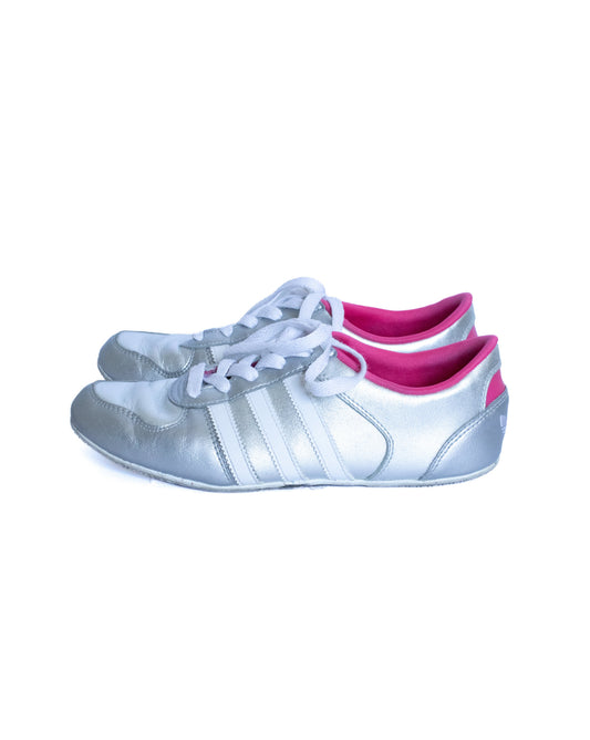 adidas silver & pink sneakers