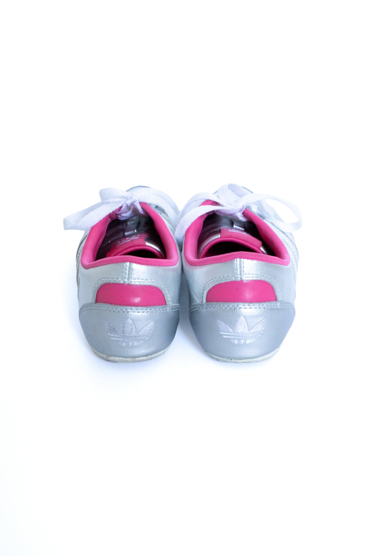 adidas silver & pink sneakers