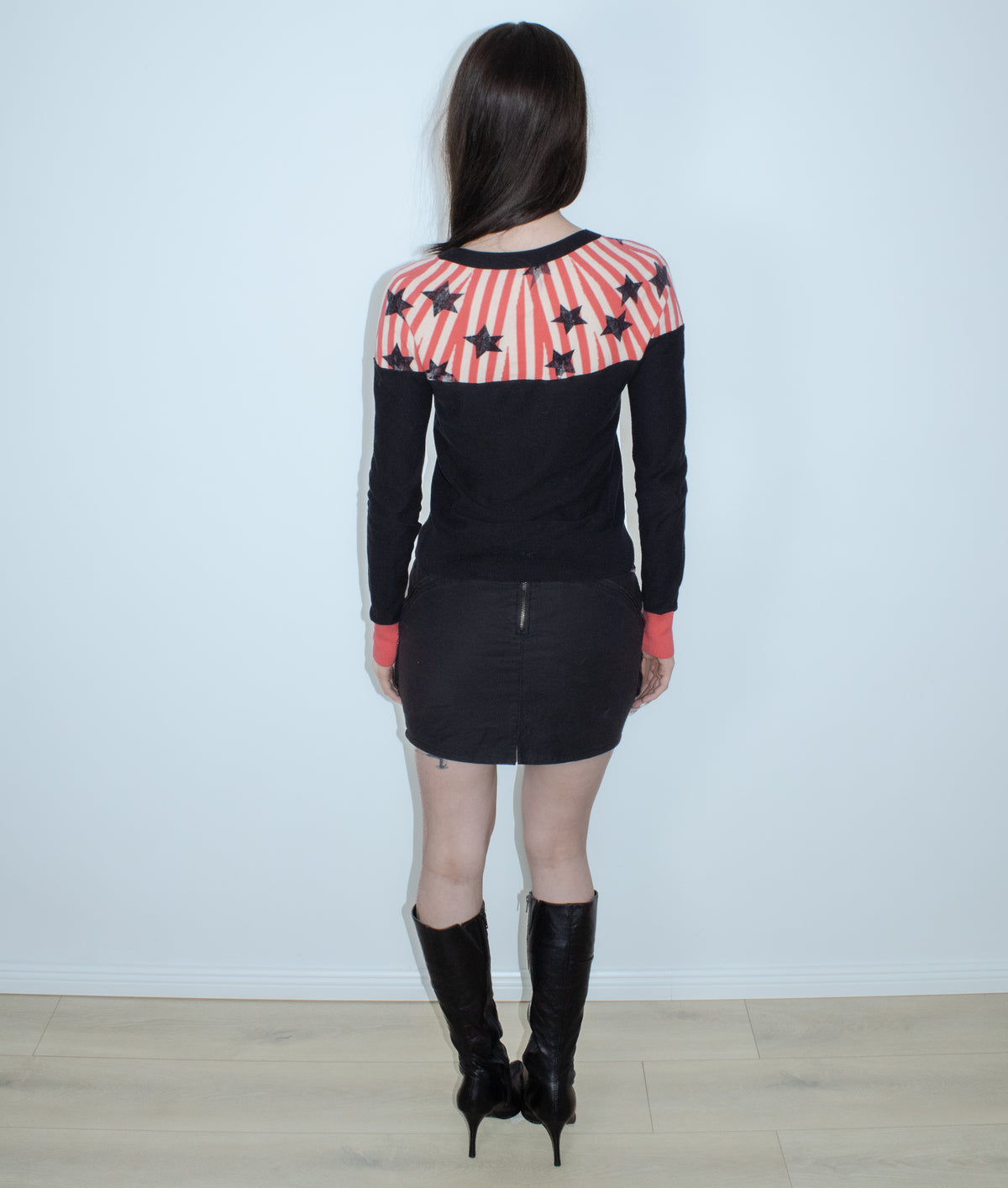 sonia rykiel black red white cardigan