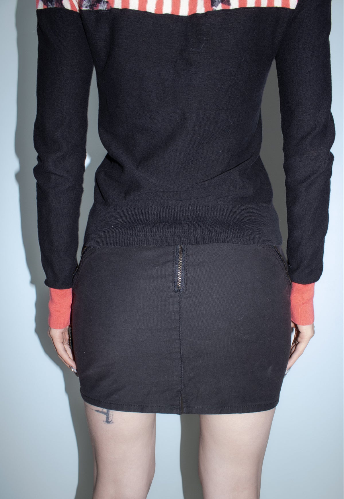zipper mini skirt