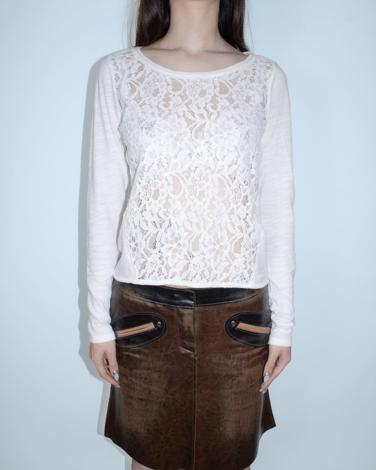sparkly white long sleeve