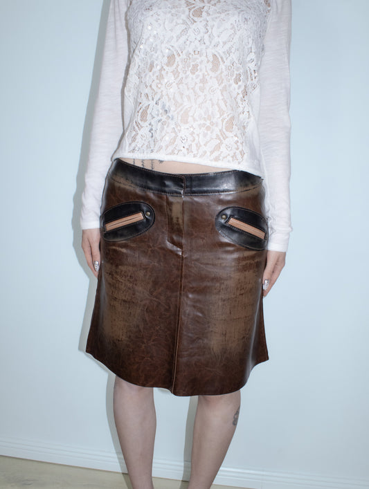 miss sixty brown midi skirt