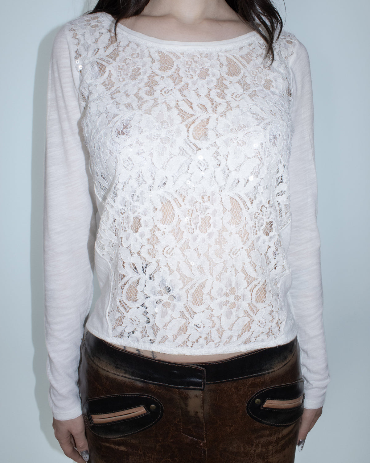 sparkly white long sleeve