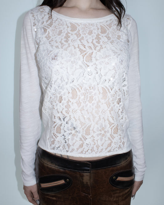 sparkly white long sleeve