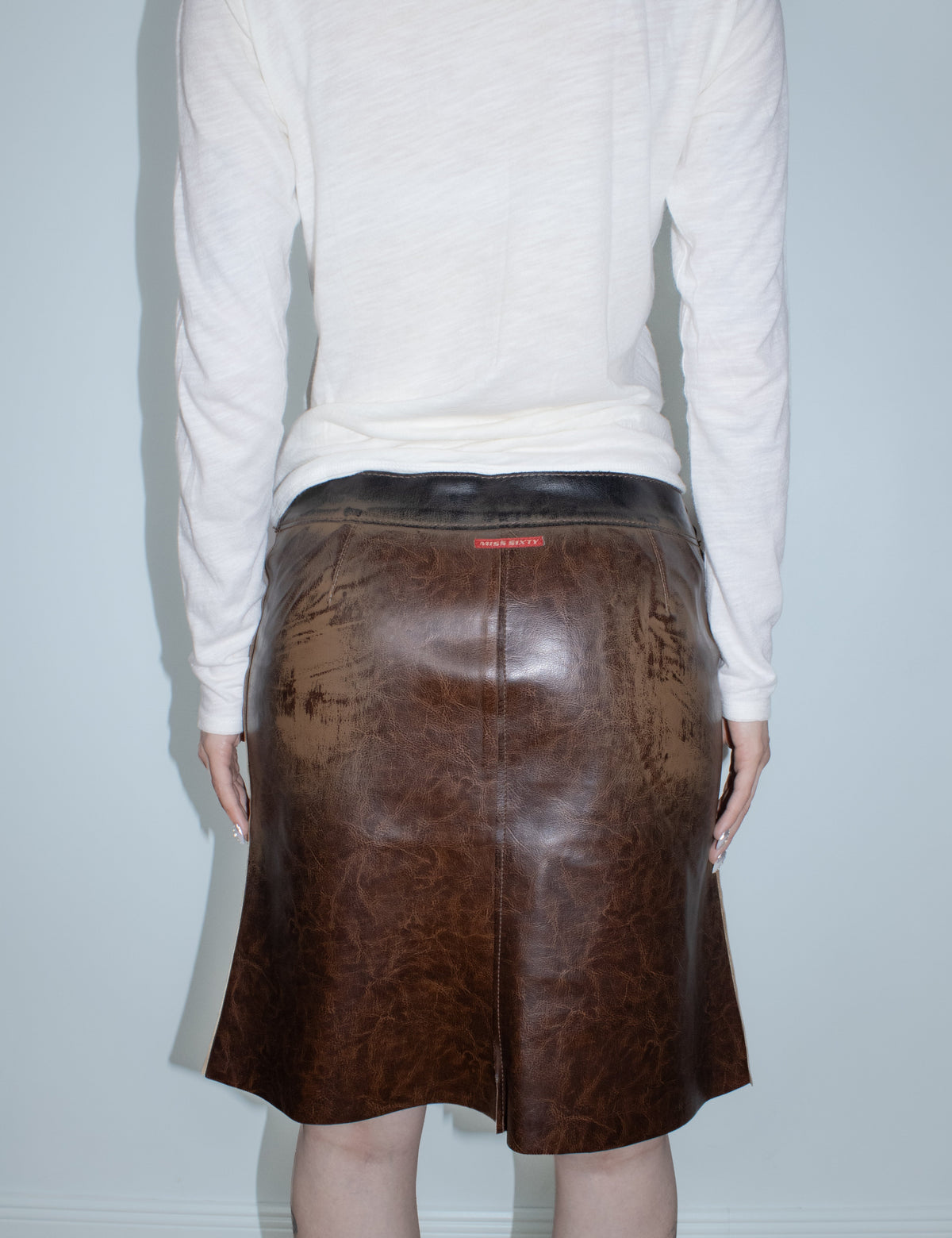 miss sixty brown midi skirt