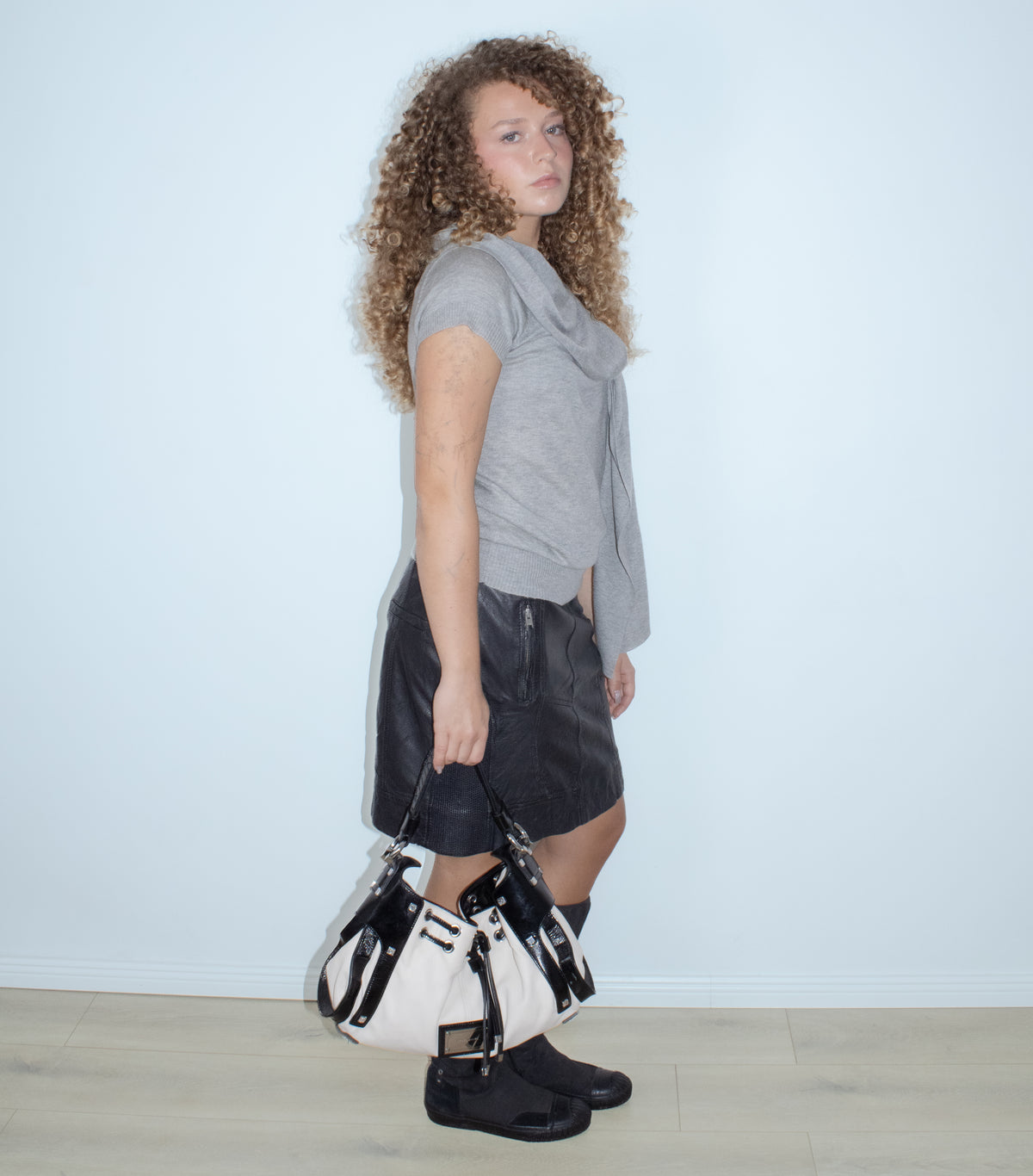 grey draped mexx knit top
