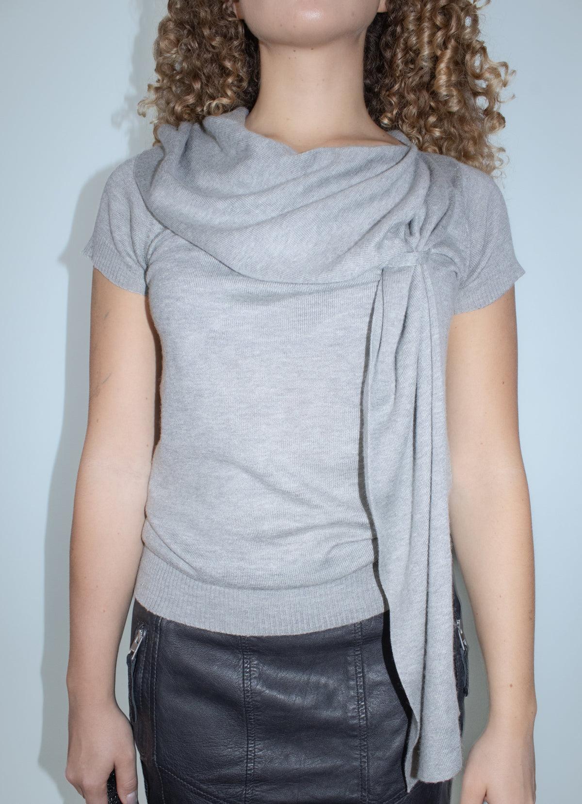 grey draped mexx knit top