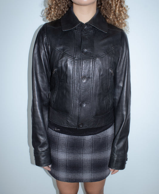 black diesel leather jacket