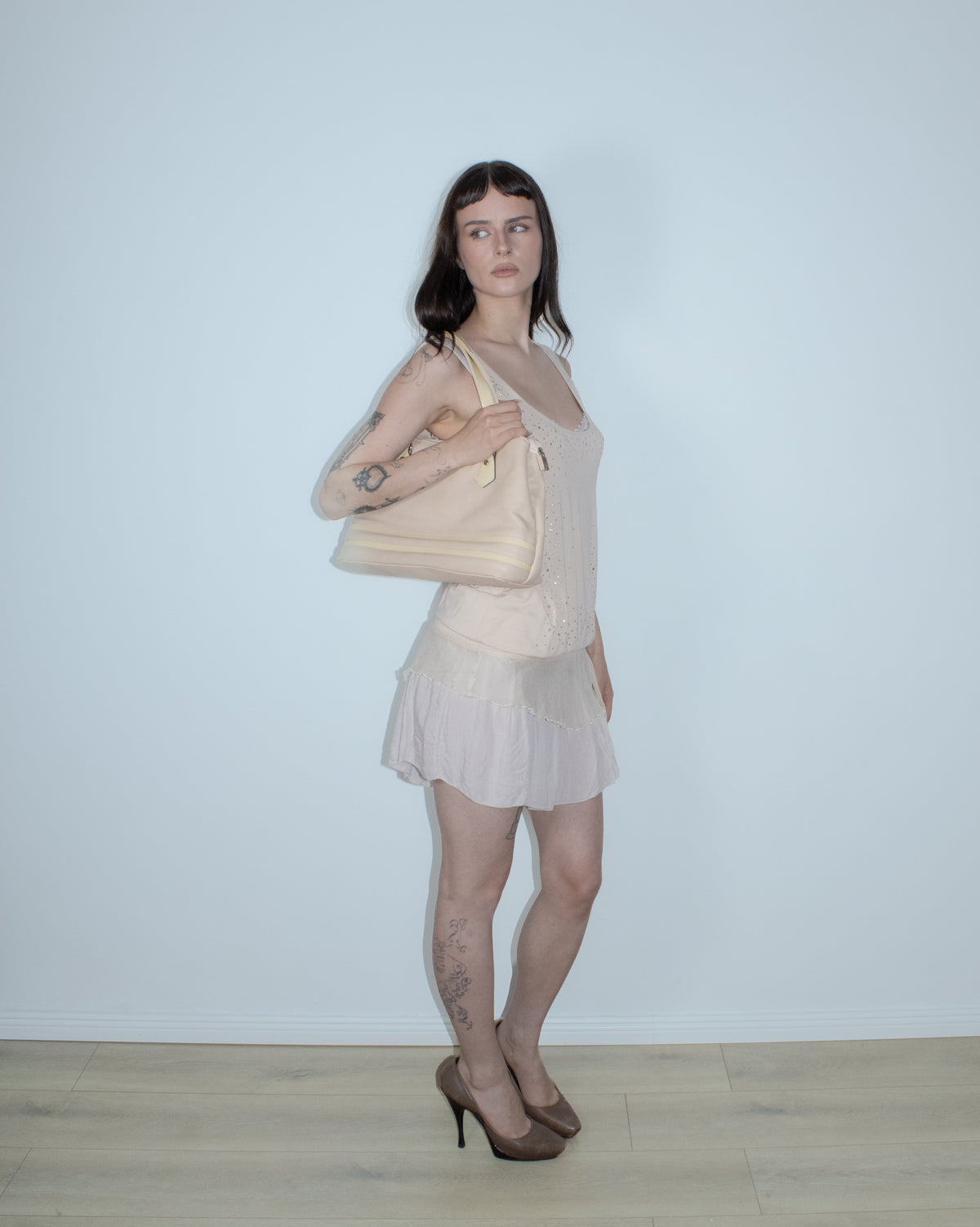 cream bowling bag