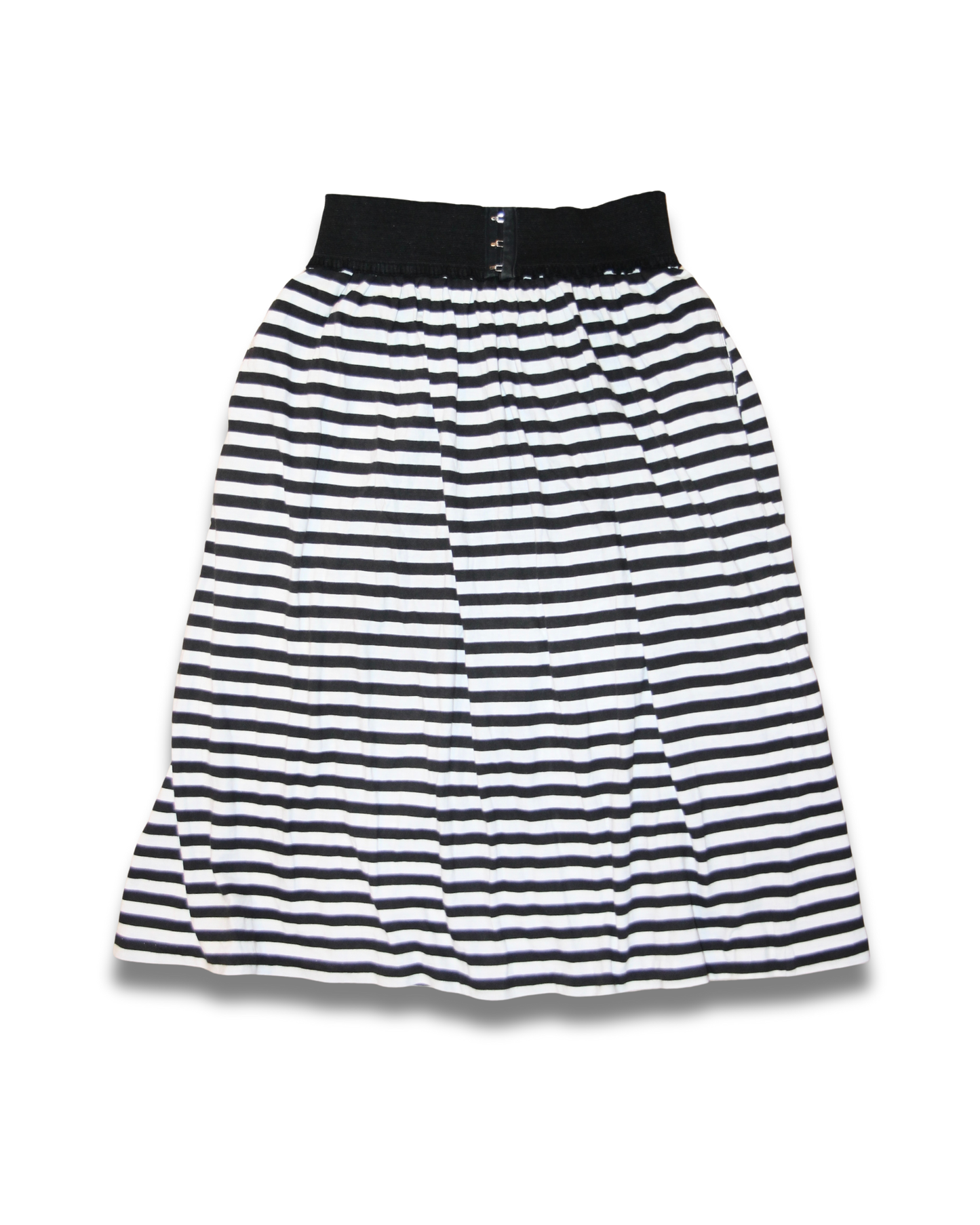 BLACK & WHITE MIDI STRIPED SKIRT