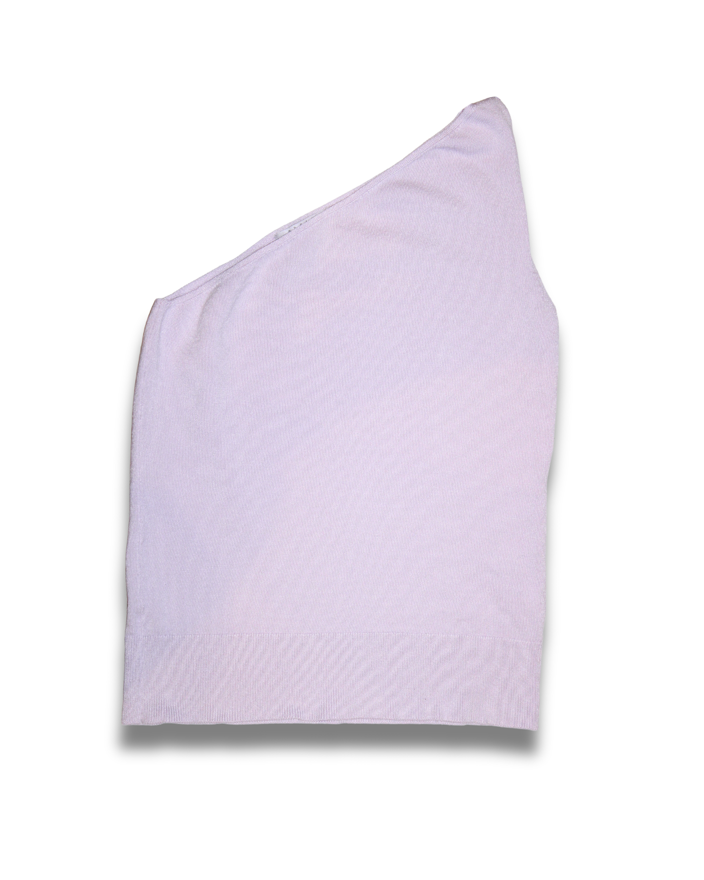 ONE-SHOULDER LILAC KNIT TOP