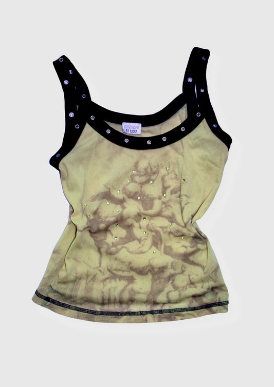 YELLOW GRAPHIC TANK TOP