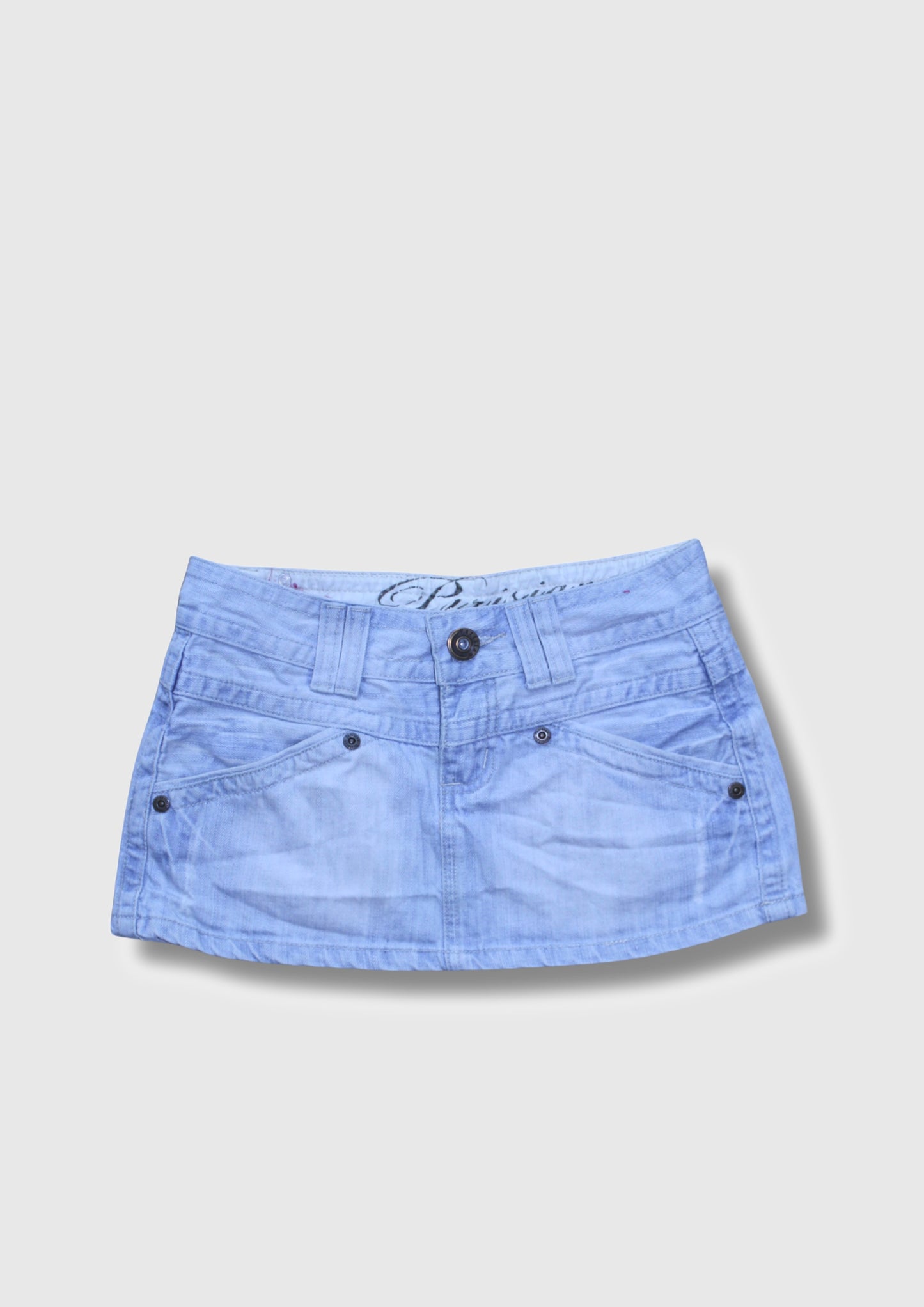 LOW RISE DENIM MINI SKIRT