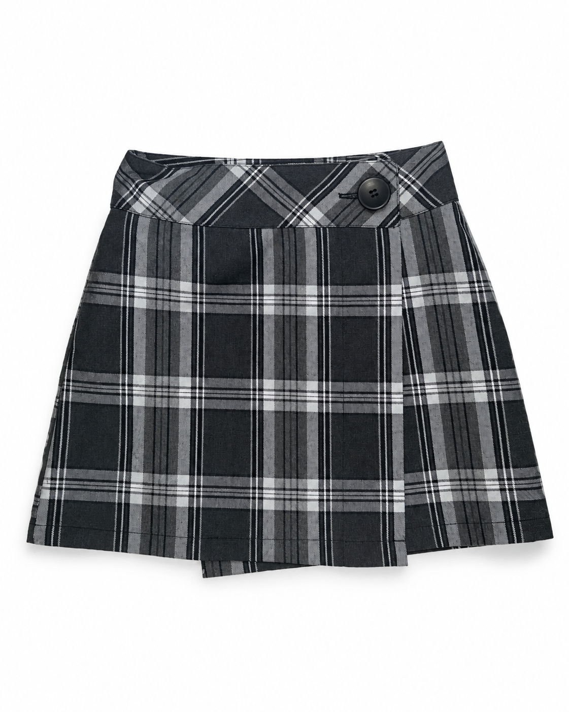 black & grey plaid mini skirt