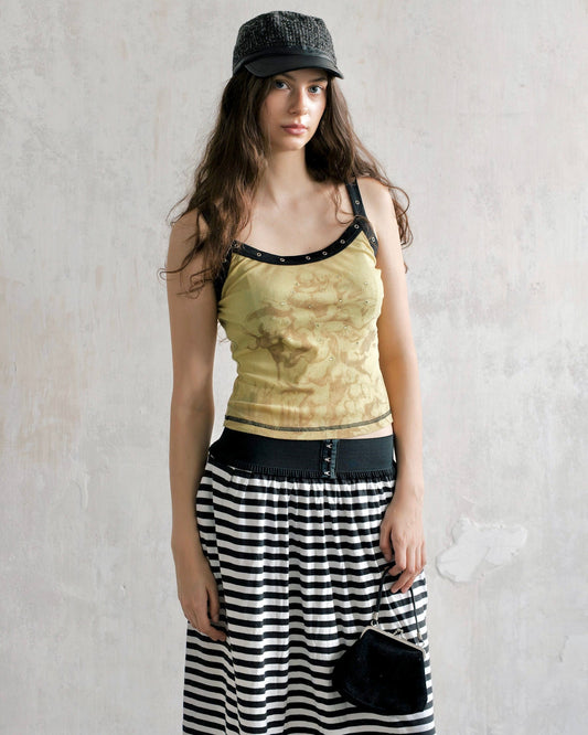 YELLOW GRAPHIC TANK TOP