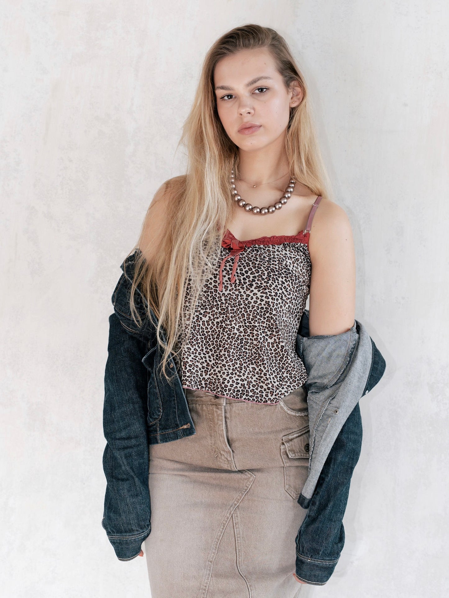 LEOPARD PRINT LACE TRIM CAMI