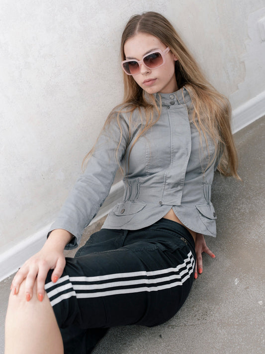 HIGH-NECK GREY JACKET