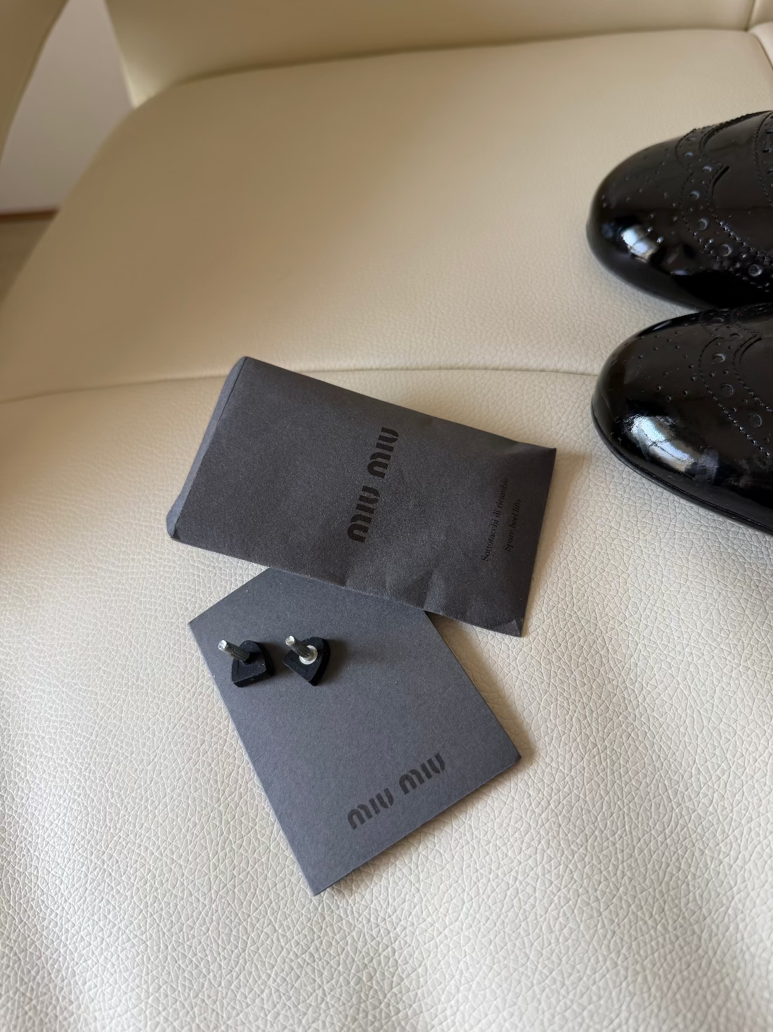 Vintage Miu Miu black patent leather heels