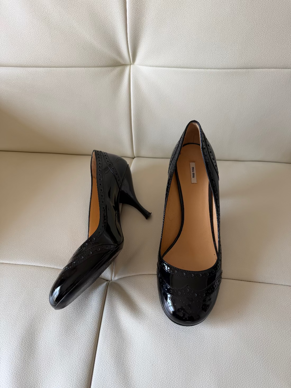 Vintage Miu Miu black patent leather heels